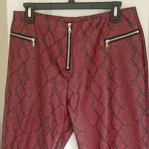 Pebbled faux snakeskin pants